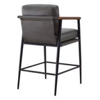 Tabourets de bar modernes Spruce&Spring avec accoudoirs et piètement en métal, lot de 2