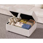 Canapé d'angle modulaire en velours côtelé Dyonery avec housses lavables