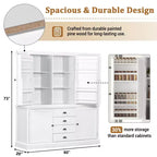 Garde-manger de cuisine autoportant Whisen 73 avec tiroirs et étagères réglables pour le rangement et l'organisation dans la salle à manger ou la cuisine
