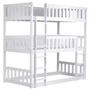 Lit superposé triple pour enfants, lit superposé trois places détachable avec échelle et barrière de sécurité, se sépare en 3 lits