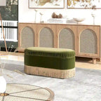 Serena 38 Ottoman banquette de rangement ovale plissée