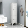 Meuble de salle de bain étroit à 5 niveaux avec 2 portes à persiennes - 15,35 x 15,35 x 63,00