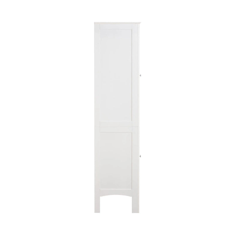 Meuble de salle de bain étroit à 5 niveaux avec 2 portes à persiennes - 15,35 x 15,35 x 63,00