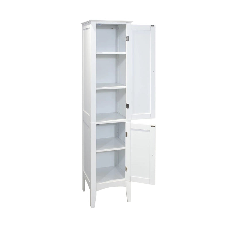 Meuble de salle de bain étroit à 5 niveaux avec 2 portes à persiennes - 15,35 x 15,35 x 63,00