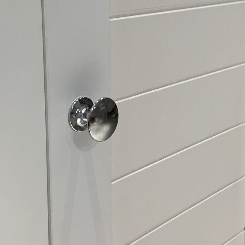 Meuble de salle de bain étroit à 5 niveaux avec 2 portes à persiennes - 15,35 x 15,35 x 63,00