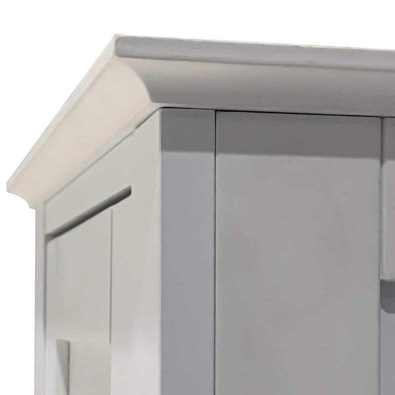 Meuble de salle de bain étroit à 5 niveaux avec 2 portes à persiennes - 15,35 x 15,35 x 63,00