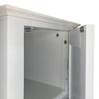 Meuble de salle de bain étroit à 5 niveaux avec 2 portes à persiennes - 15,35 x 15,35 x 63,00