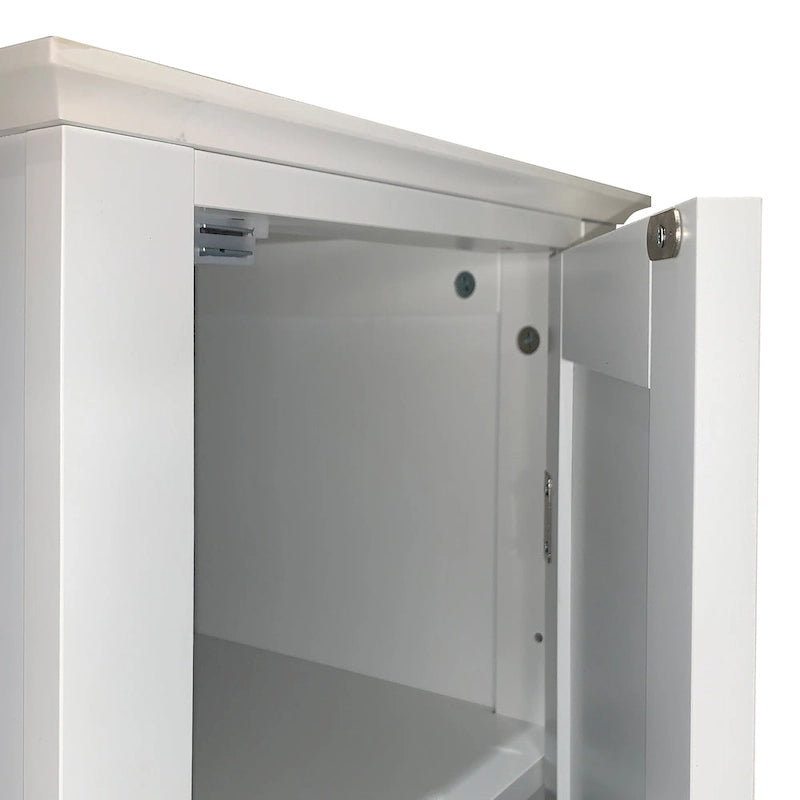 Meuble de salle de bain étroit à 5 niveaux avec 2 portes à persiennes - 15,35 x 15,35 x 63,00