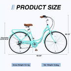 Vélo pour femme Zeus & Ruta de 24 pouces avec 7 vitesses et cadre en acier