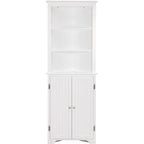 Meuble d'angle haut, Meuble de rangement d'angle autoportant avec portes et étagères réglables