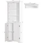 Meuble d'angle haut, Meuble de rangement d'angle autoportant avec portes et étagères réglables