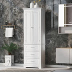 Meuble de rangement haut de salle de bain avec trois tiroirs blanc