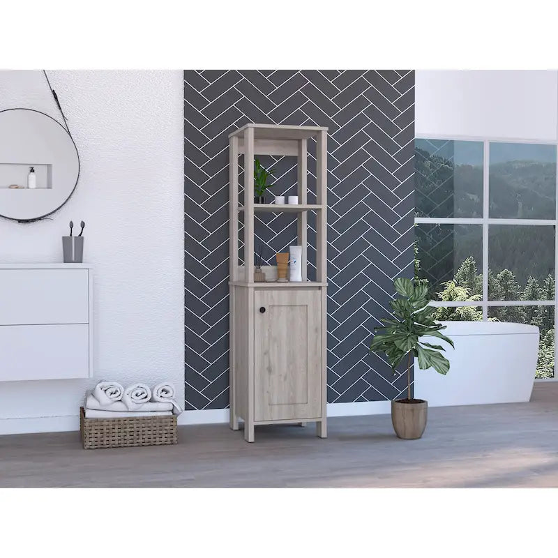 Armoire à linge avec 4 étagères et placard à porte unique