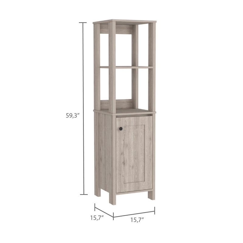 Armoire à linge avec 4 étagères et placard à porte unique
