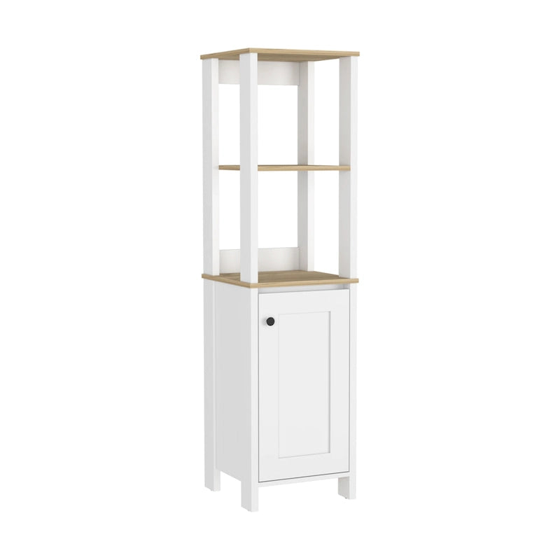 Armoire à linge avec 4 étagères et placard à porte unique