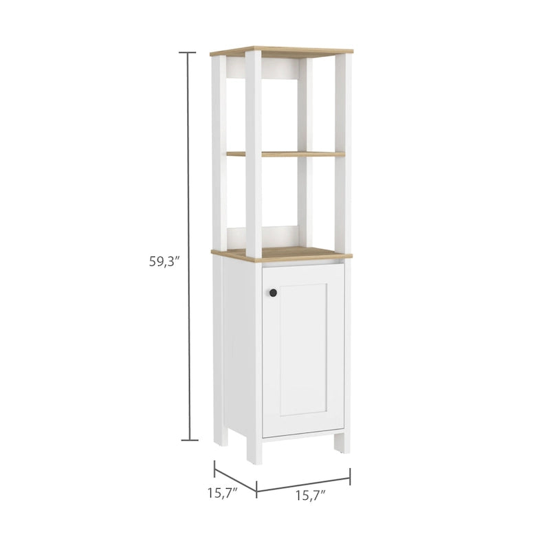 Armoire à linge avec 4 étagères et placard à porte unique