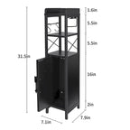 Meuble colonne de salle de bain en bois, Meuble de rangement de salle de bain compact à poser d'angle avec portes et étagères, Porte-rouleau de papier toilette