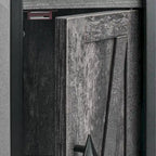 Meuble colonne de salle de bain en bois, Meuble de rangement de salle de bain compact à poser d'angle avec portes et étagères, Porte-rouleau de papier toilette