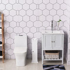 Meuble de rangement vertical blanc pour salle de bain - 7,75*7,75*25,75