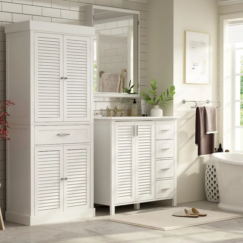 30 Portes d'armoire de salle de bain, Armoire de rangement, Meuble bas en bois