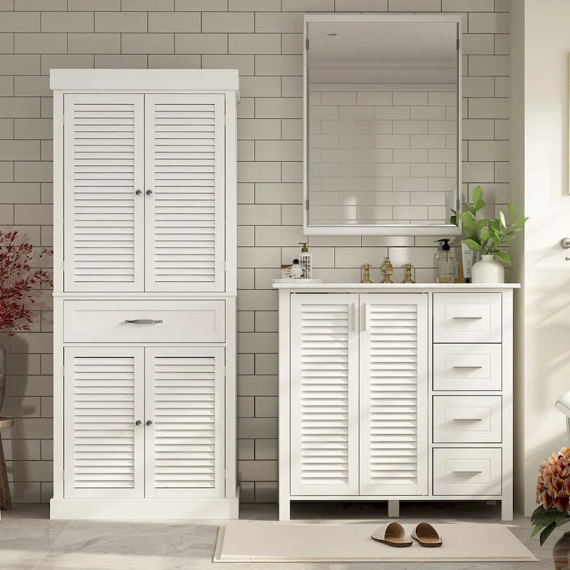 30 Portes d'armoire de salle de bain, Armoire de rangement, Meuble bas en bois