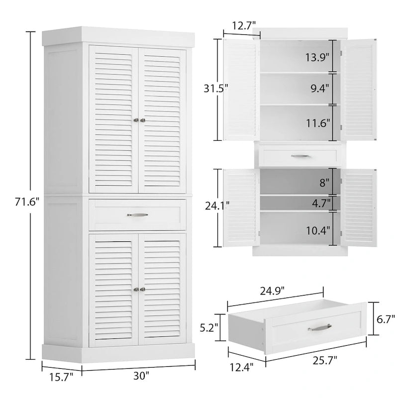 30 Portes d'armoire de salle de bain, Armoire de rangement, Meuble bas en bois