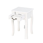 Table de rangement de salle de bain à poser avec un tiroir, 4 pieds courbés