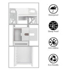 Meuble de rangement de salle de bain à 4 niveaux, étagère autoportante avec 2 portes