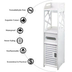 Meuble de rangement de salle de bain à 4 niveaux, étagère autoportante avec 2 portes