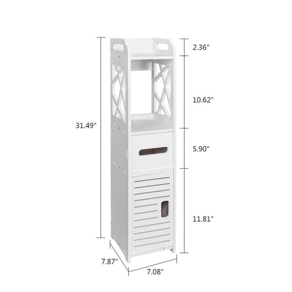 Meuble de rangement de salle de bain à 4 niveaux, étagère autoportante avec 2 portes