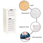 Meuble de rangement pour linge de salle de bain blanc avec porte ventilée et tiroir - 14.7L x 11.13W x 32.12H
