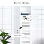 Meuble de rangement pour linge de salle de bain blanc avec porte ventilée et tiroir - 14.7L x 11.13W x 32.12H