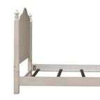 Lit à baldaquin Queen de style campagnard – Blanc antique avec dessus châtaigne