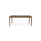 Table à manger extensible en teck naturel avec rallonge dissimulée pour salle à manger