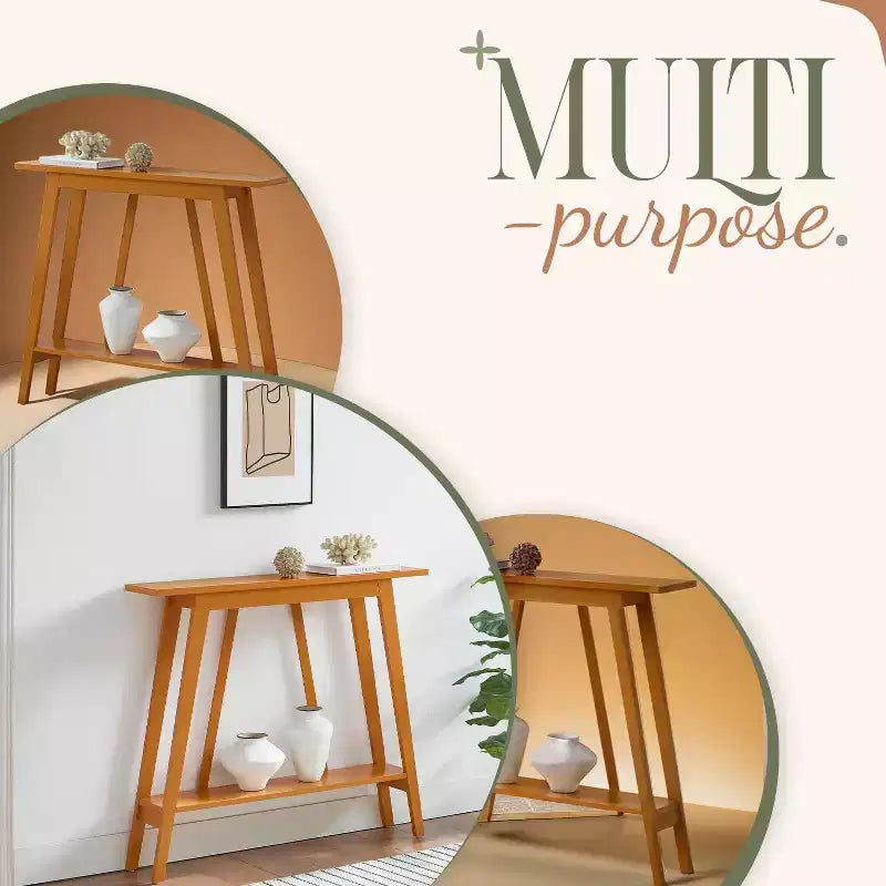 Kings Brand Furniture – Console étroite avec étagère de rangement pour couloir, entrée, vestibule, salon