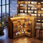Meuble de bar d'angle avec porte-verres pour pub à domicile