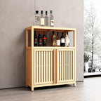 Grand meuble de rangement en bambou pour salle de bain, salon, armoire de rangement en bambou pour salle de bain avec étagères