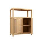 Grand meuble de rangement en bambou pour salle de bain, salon, armoire de rangement en bambou pour salle de bain avec étagères