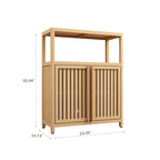 Grand meuble de rangement en bambou pour salle de bain, salon, armoire de rangement en bambou pour salle de bain avec étagères