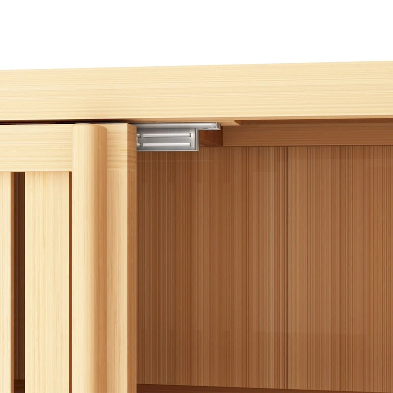 Grand meuble de rangement en bambou pour salle de bain, salon, armoire de rangement en bambou pour salle de bain avec étagères