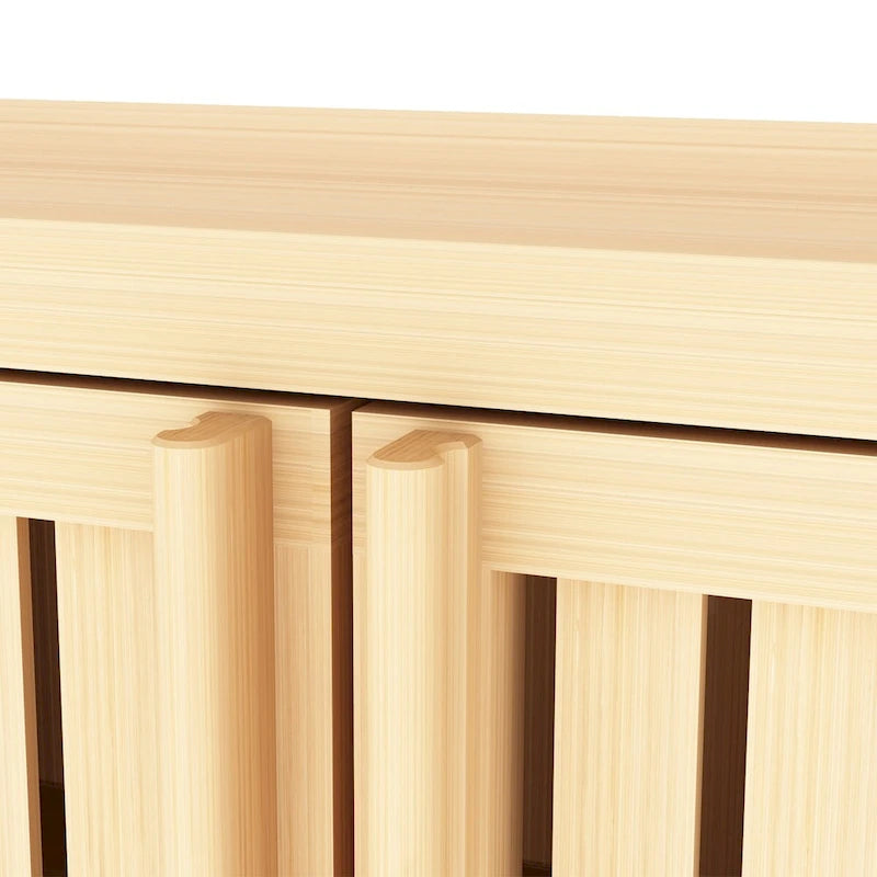 Grand meuble de rangement en bambou pour salle de bain, salon, armoire de rangement en bambou pour salle de bain avec étagères