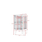 Meuble d'angle bas de 22,25 po avec porte en verre trempé et étagères de rangement
