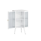 Meuble d'angle bas de 22,25 po avec porte en verre trempé et étagères de rangement