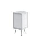 Meuble d'angle bas de 22,25 po avec porte en verre trempé et étagères de rangement