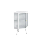 Meuble d'angle bas de 22,25 po avec porte en verre trempé et étagères de rangement