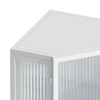 Meuble d'angle bas de 22,25 po avec porte en verre trempé et étagères de rangement