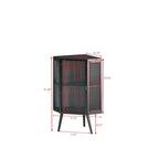 Meuble d'angle bas de 22,25 po avec porte en verre trempé et étagères de rangement