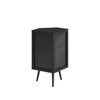 Meuble d'angle bas de 22,25 po avec porte en verre trempé et étagères de rangement