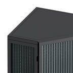 Meuble d'angle bas de 22,25 po avec porte en verre trempé et étagères de rangement