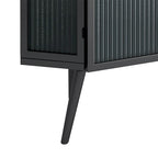Meuble d'angle bas de 22,25 po avec porte en verre trempé et étagères de rangement